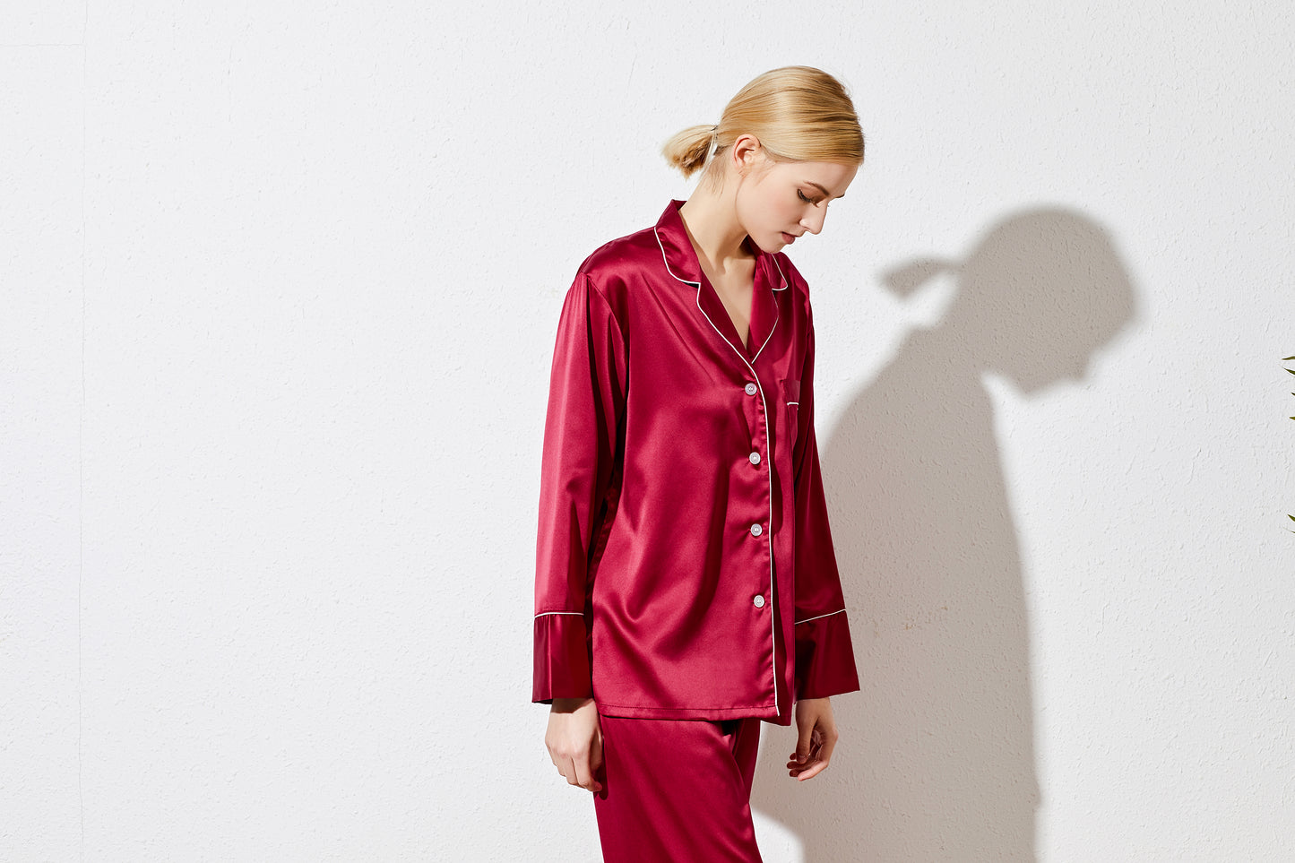 Burgundy Satin Pyjamas