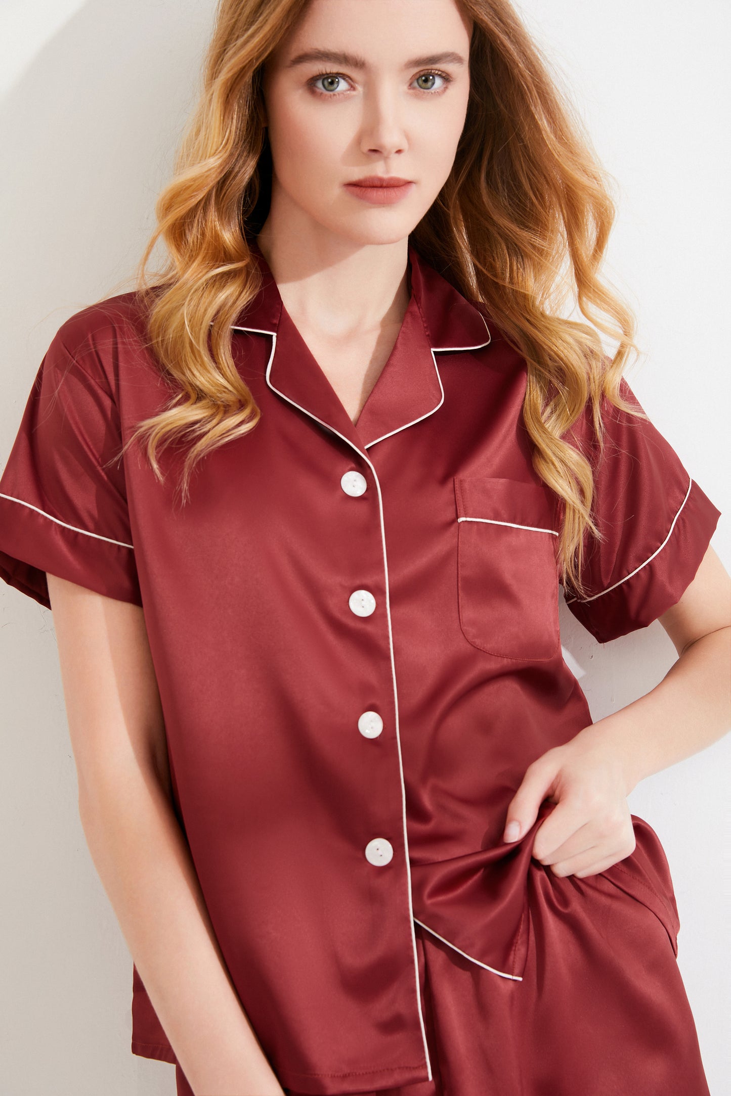Cinnamon Satin Pyjamas