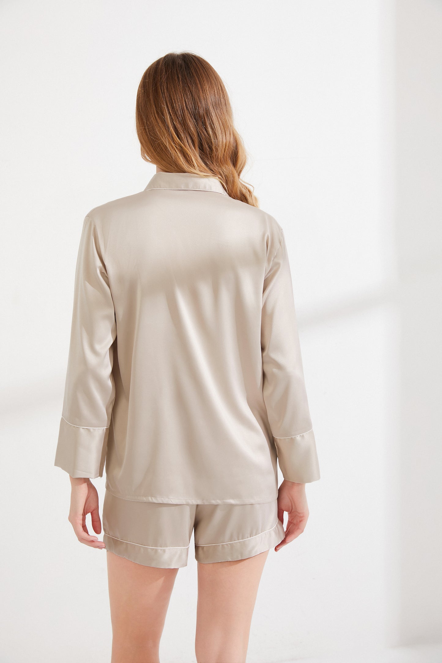 Taupe Satin Pyjamas