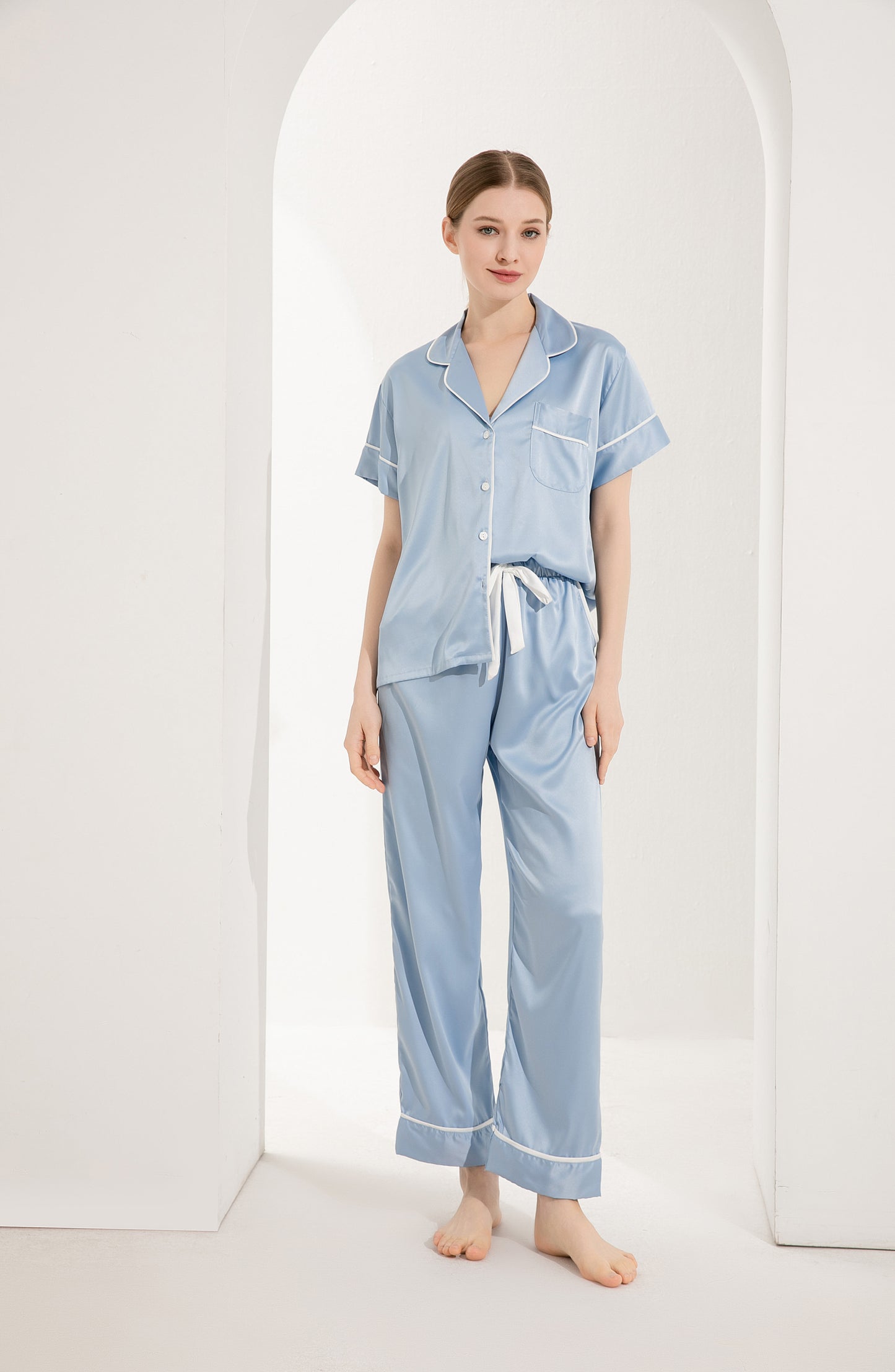 Azure Satin Pyjamas