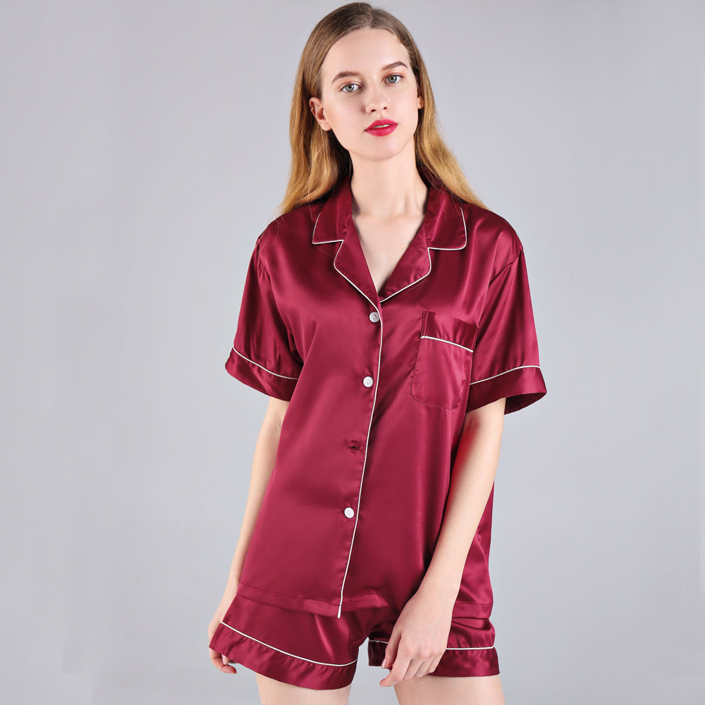 Burgundy Satin Pyjamas