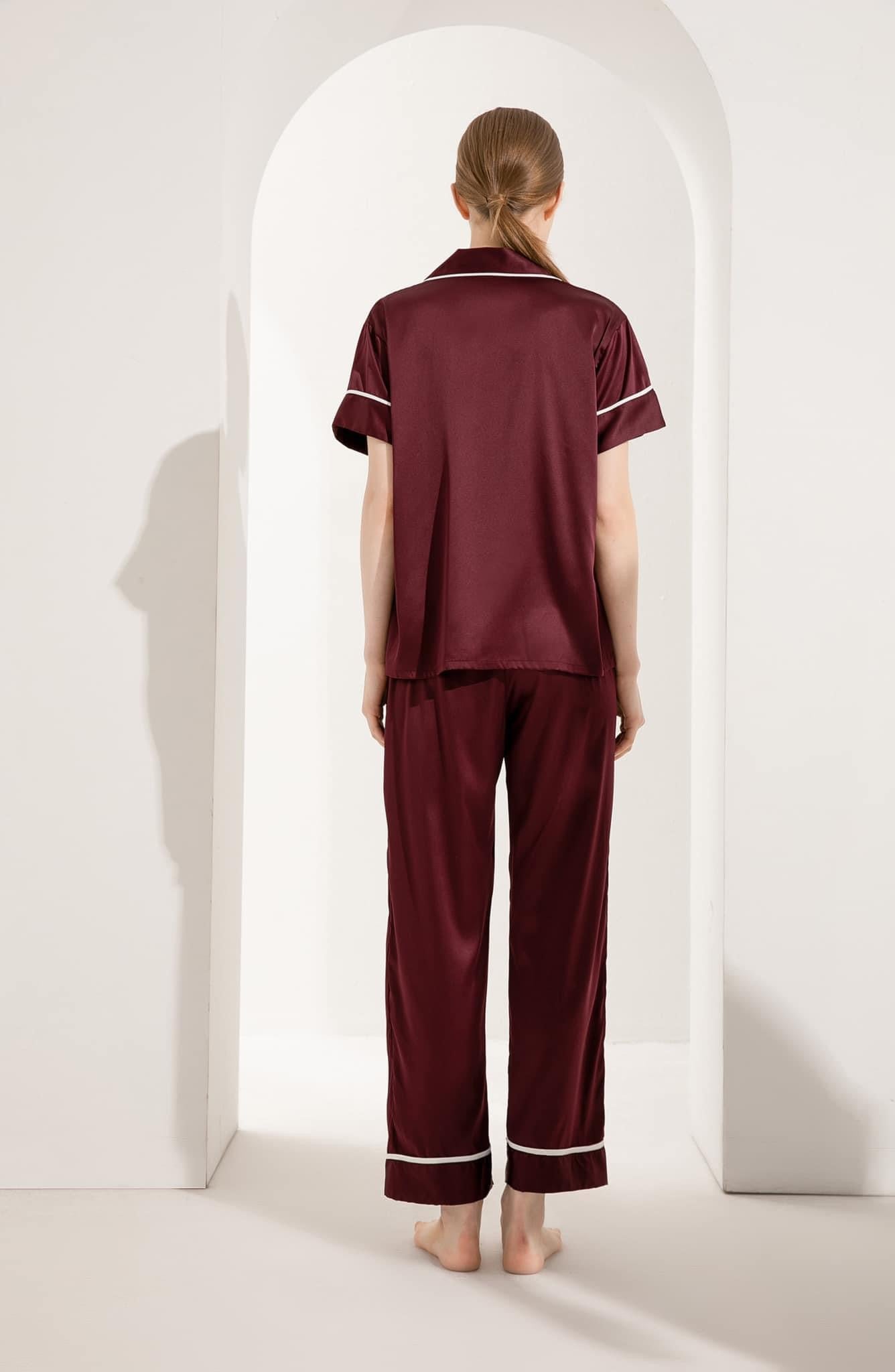 Wine Short Sleeve & Pants Pyjamas