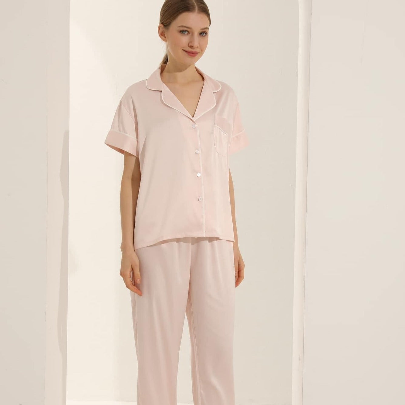 Blush Short Sleeve & Pants Pyjamas