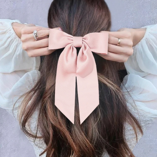 Hair Bow - Dusky Pink