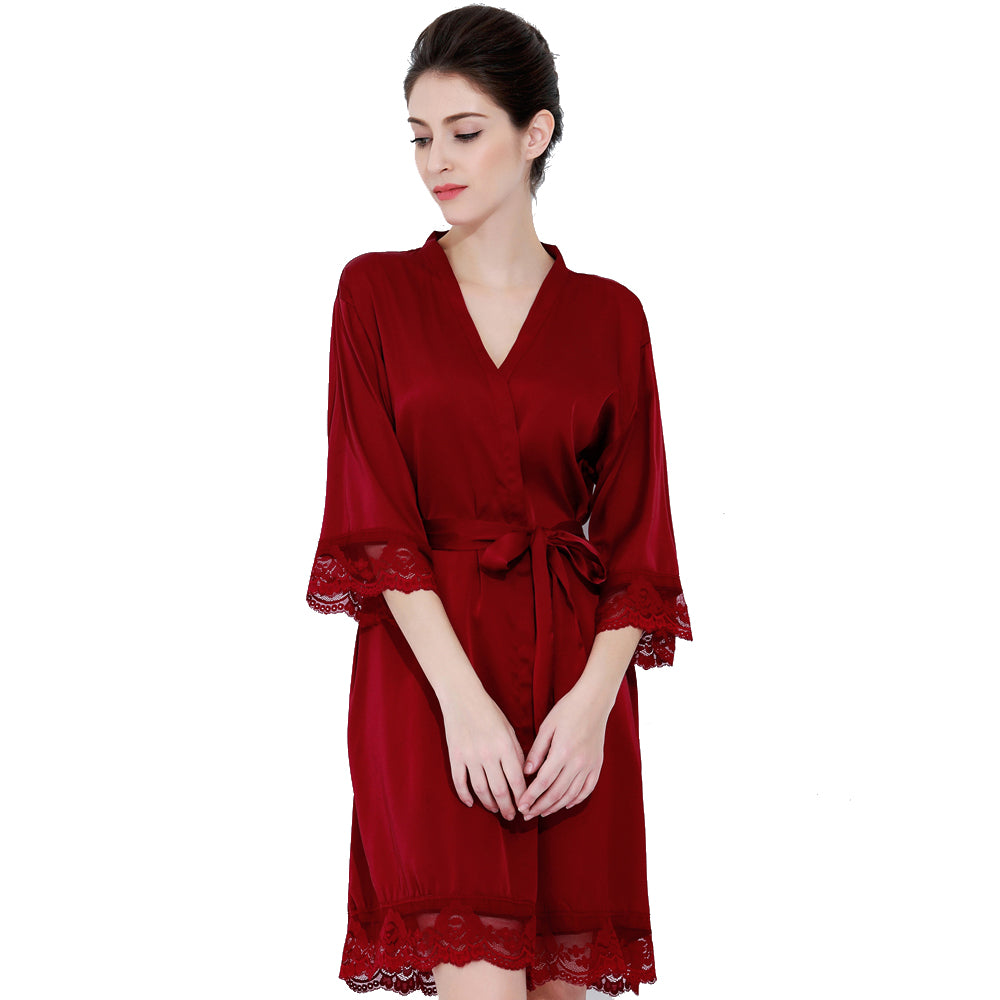 Emily Burgundy Robe