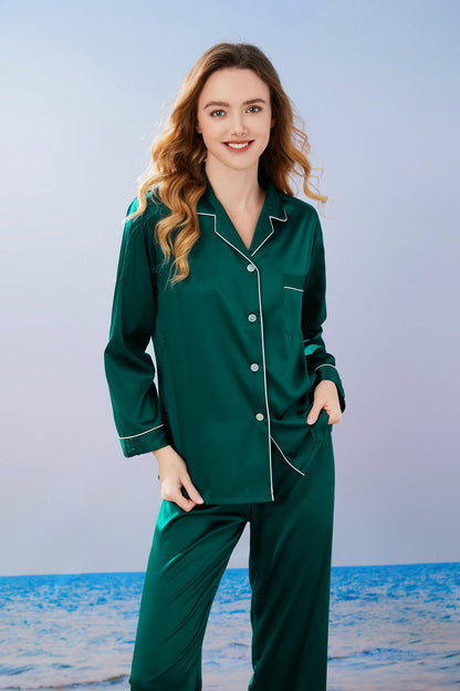Forest Green Satin Pyjamas