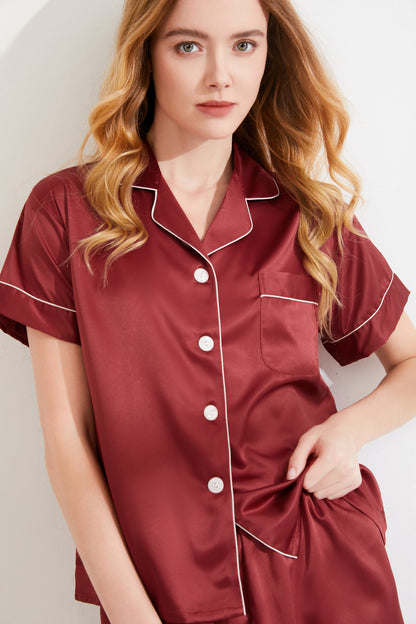Cinnamon Satin Pyjamas