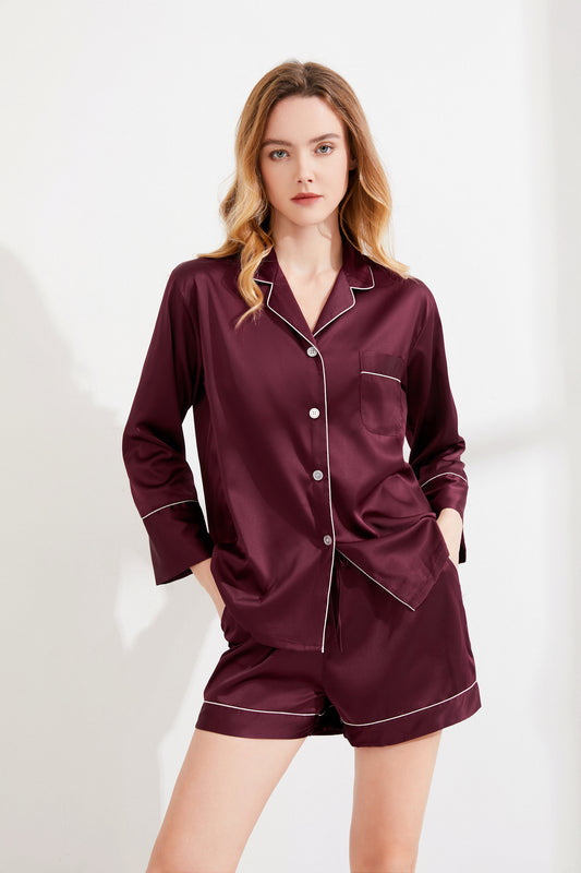 Wine Satin Pyjamas