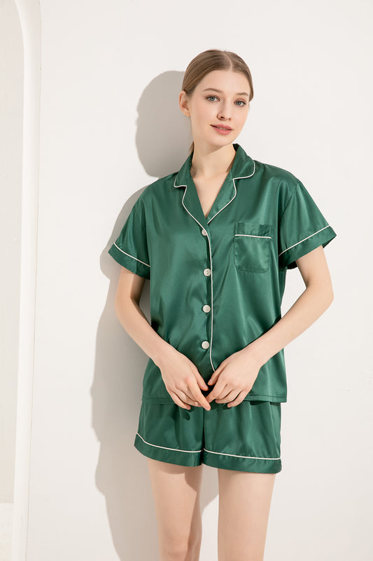 Moss Green Satin Pyjamas