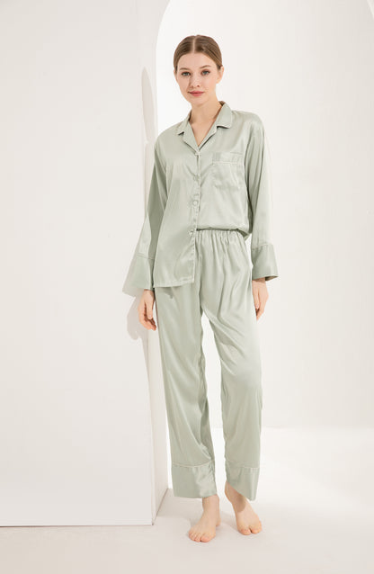 Pistachio Satin Pyjamas