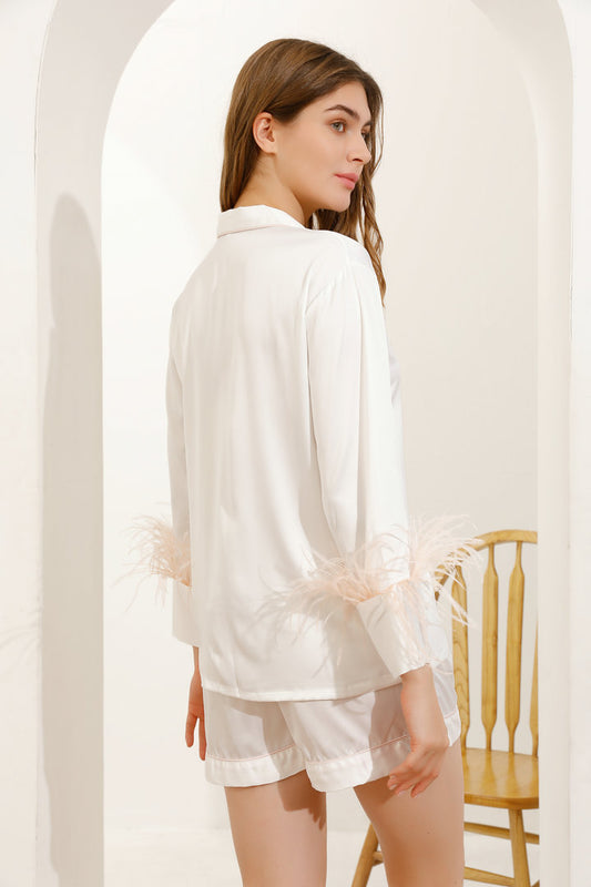 White Feather Short Pyjamas
