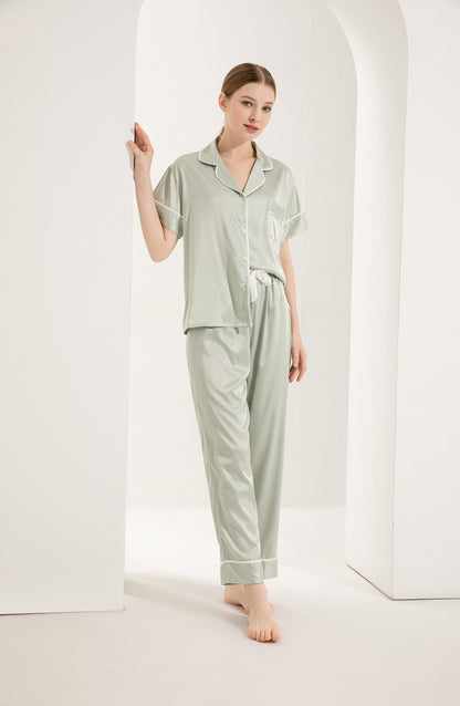 Pistachio Satin Pyjamas