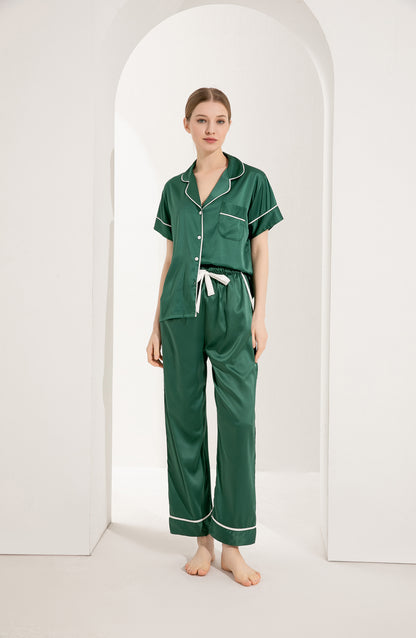 Moss Green Satin Pyjamas