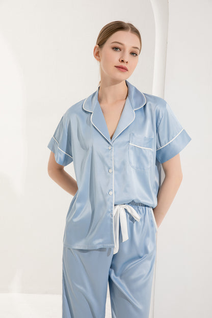 Azure Satin Pyjamas