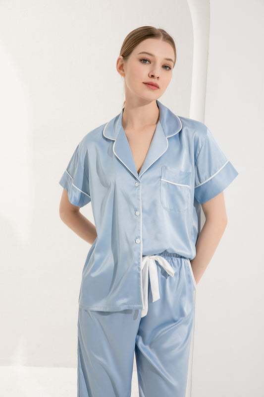 Azure Satin Pyjamas