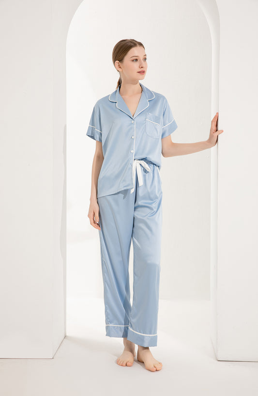 Azure Satin Pyjamas