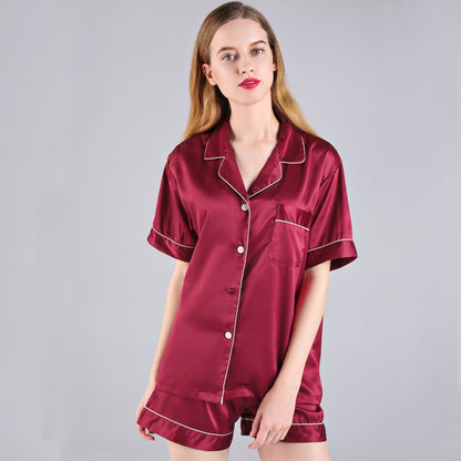 Burgundy Satin Pyjamas