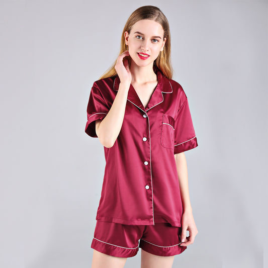 Burgundy Satin Pyjamas