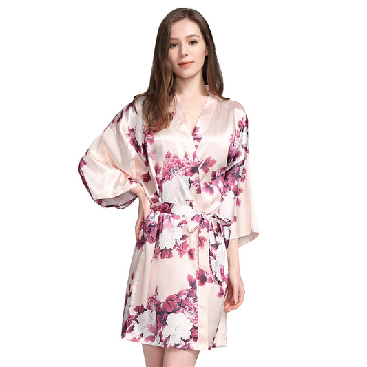 Evie Champagne Floral Robe