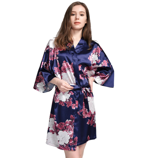 Evie Navy Floral Robe
