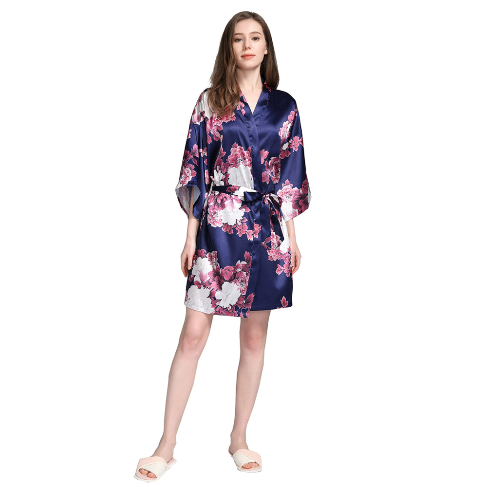 Evie Navy Floral Robe