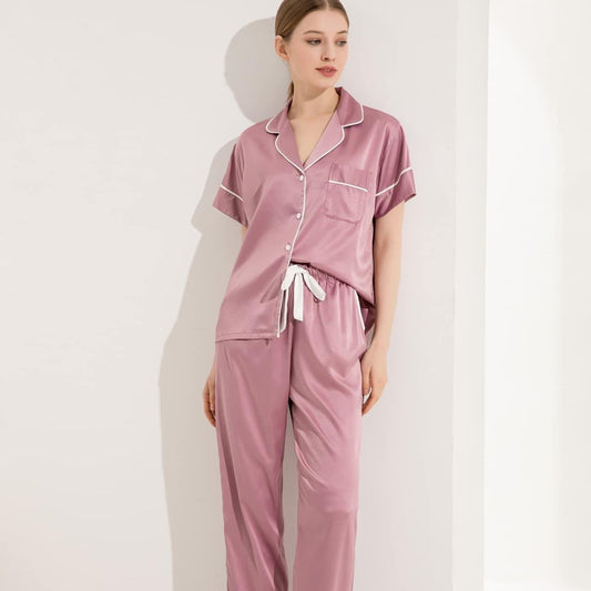 Mauve Short Sleeve & Pants Pyjamas