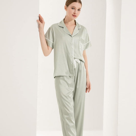 Pistachio Short Sleeve & Pants Pyjamas