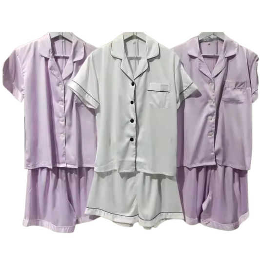 Lilac Satin Pyjamas