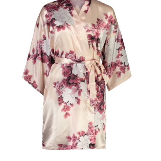 Evie Champagne Floral Robe
