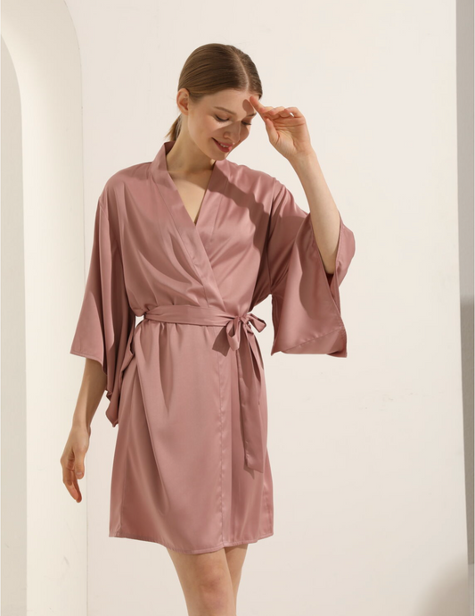 Alysha Dark Rose Robe