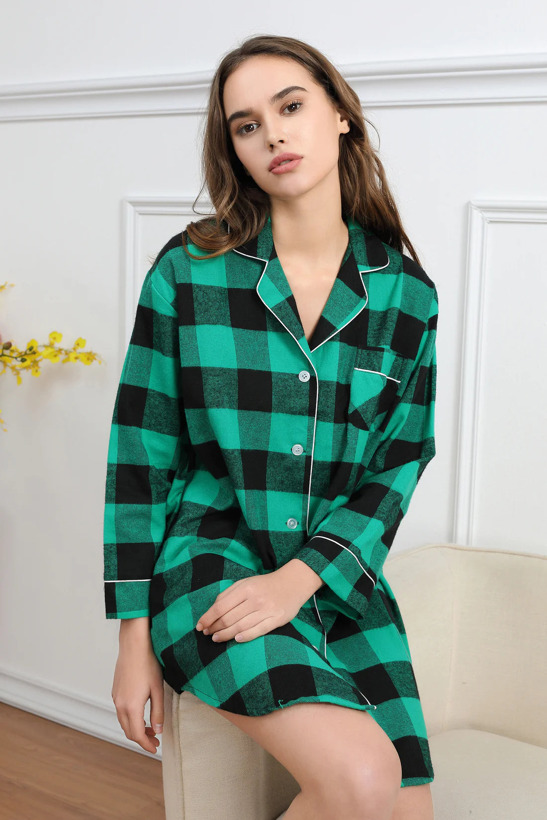 Green Plaid Sleepshirt