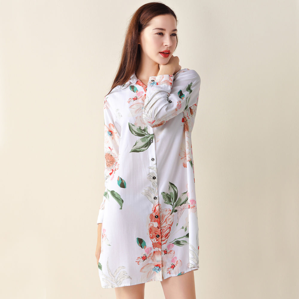 White Floral Sleepshirt