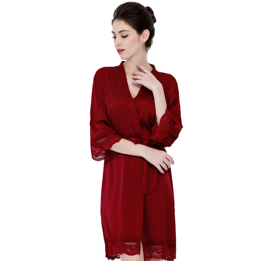 Emily Burgundy Robe