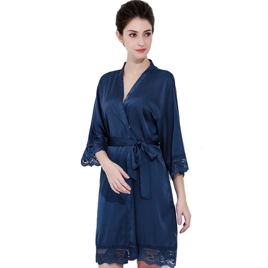 Emily Navy Blue Robe