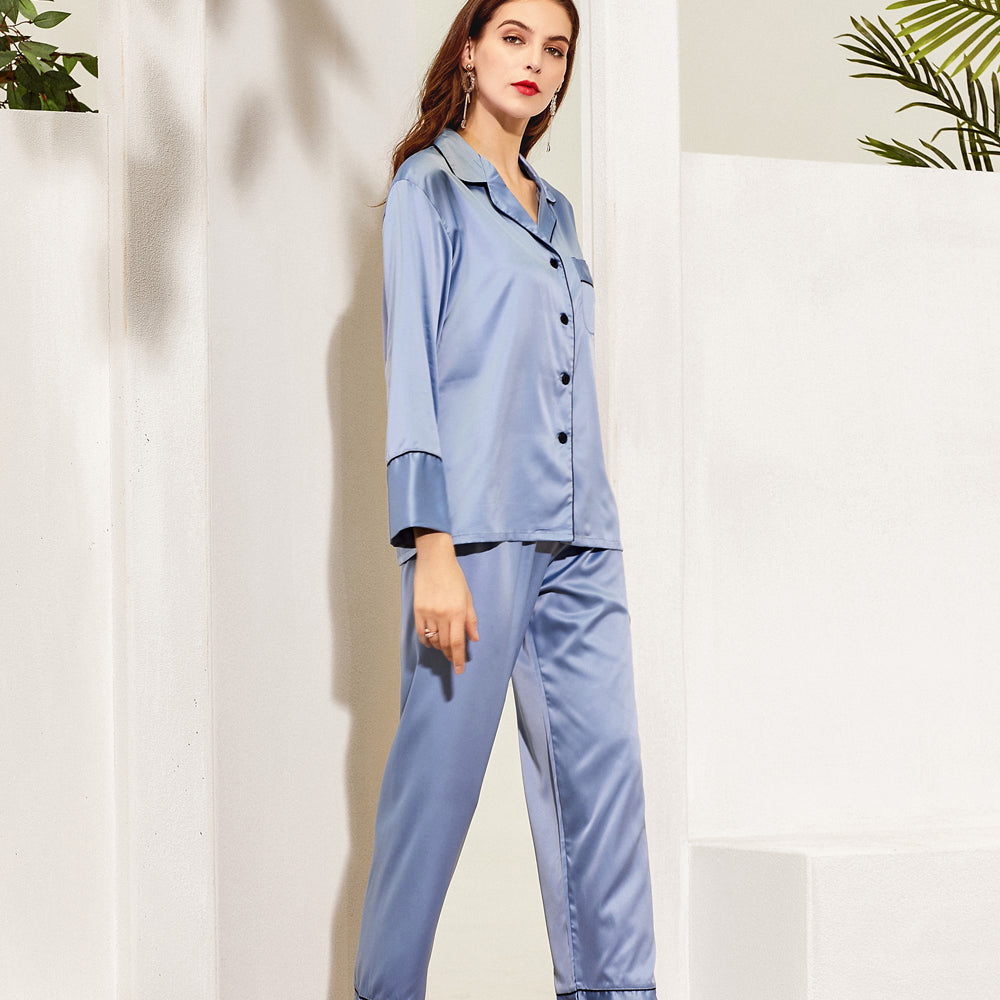 Dusky Blue Long Pyjamas