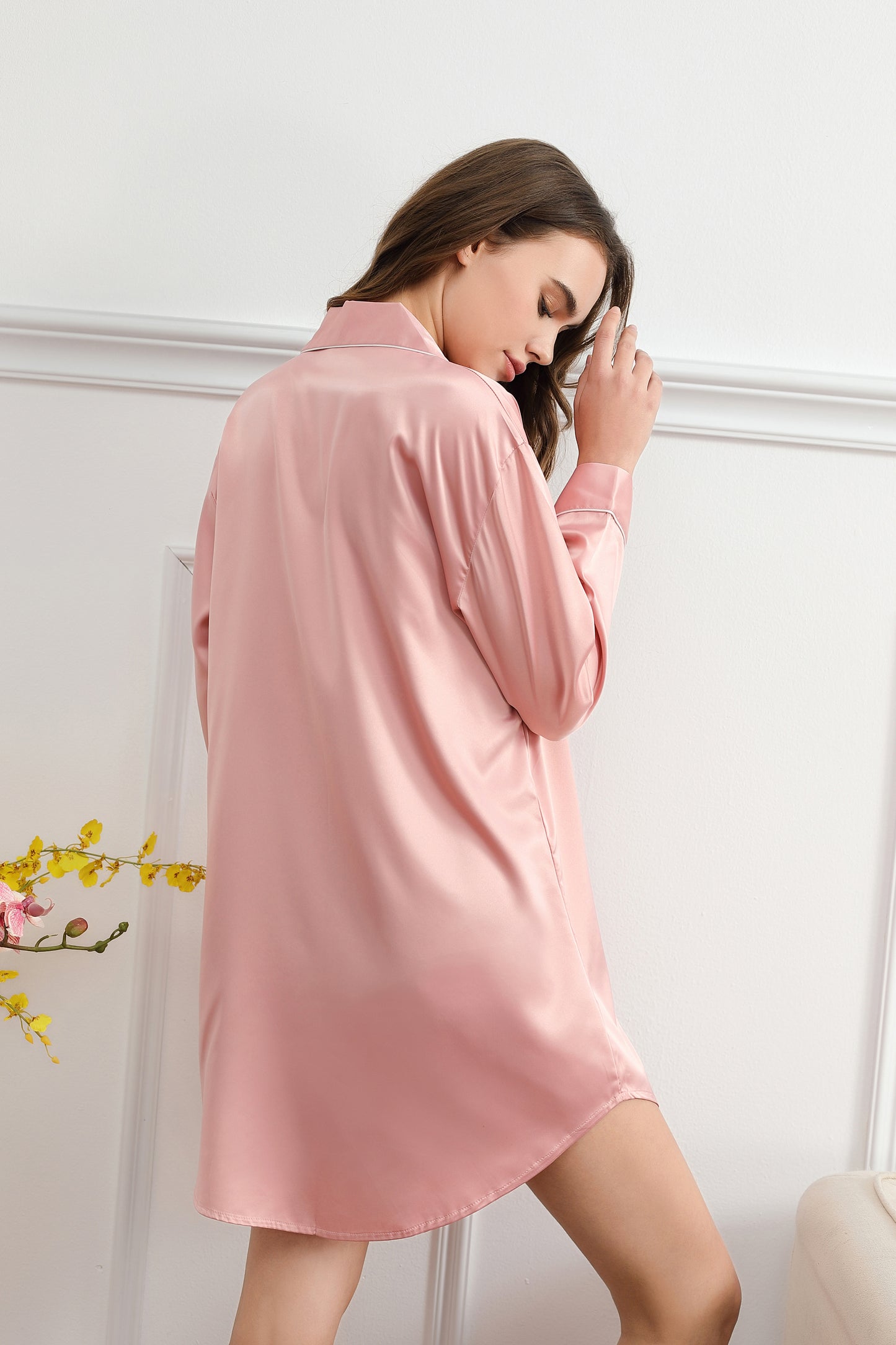 Dusky Rose Satin Sleepshirt
