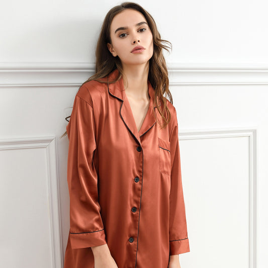 Rust Satin Sleepshirt