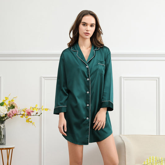 Forest Green Satin Sleepshirt