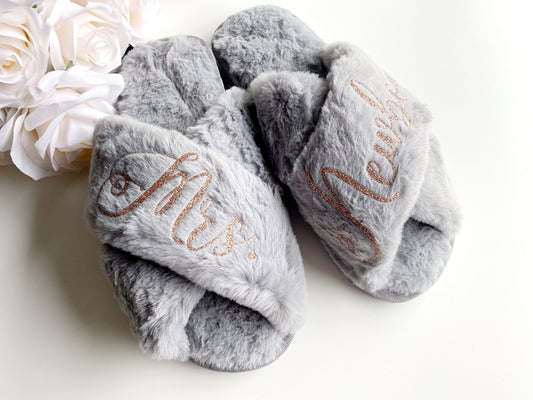 Grey Luxury Crossover Slippers