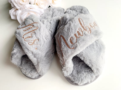 Grey Luxury Crossover Slippers