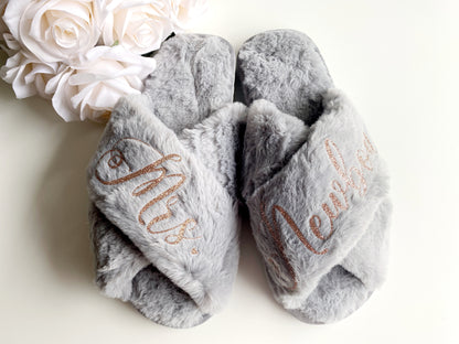 Grey Luxury Crossover Slippers