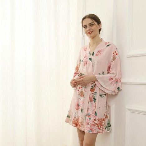 Ava Pink Floral Robe