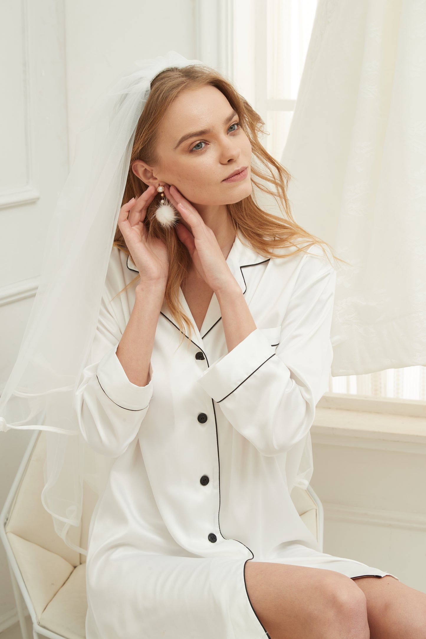 White Satin Sleepshirt